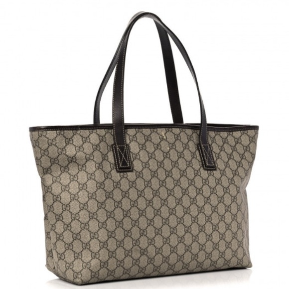 GG Supreme Monogram Gucci Zippered Shopping Tote - Picture 9 of 15